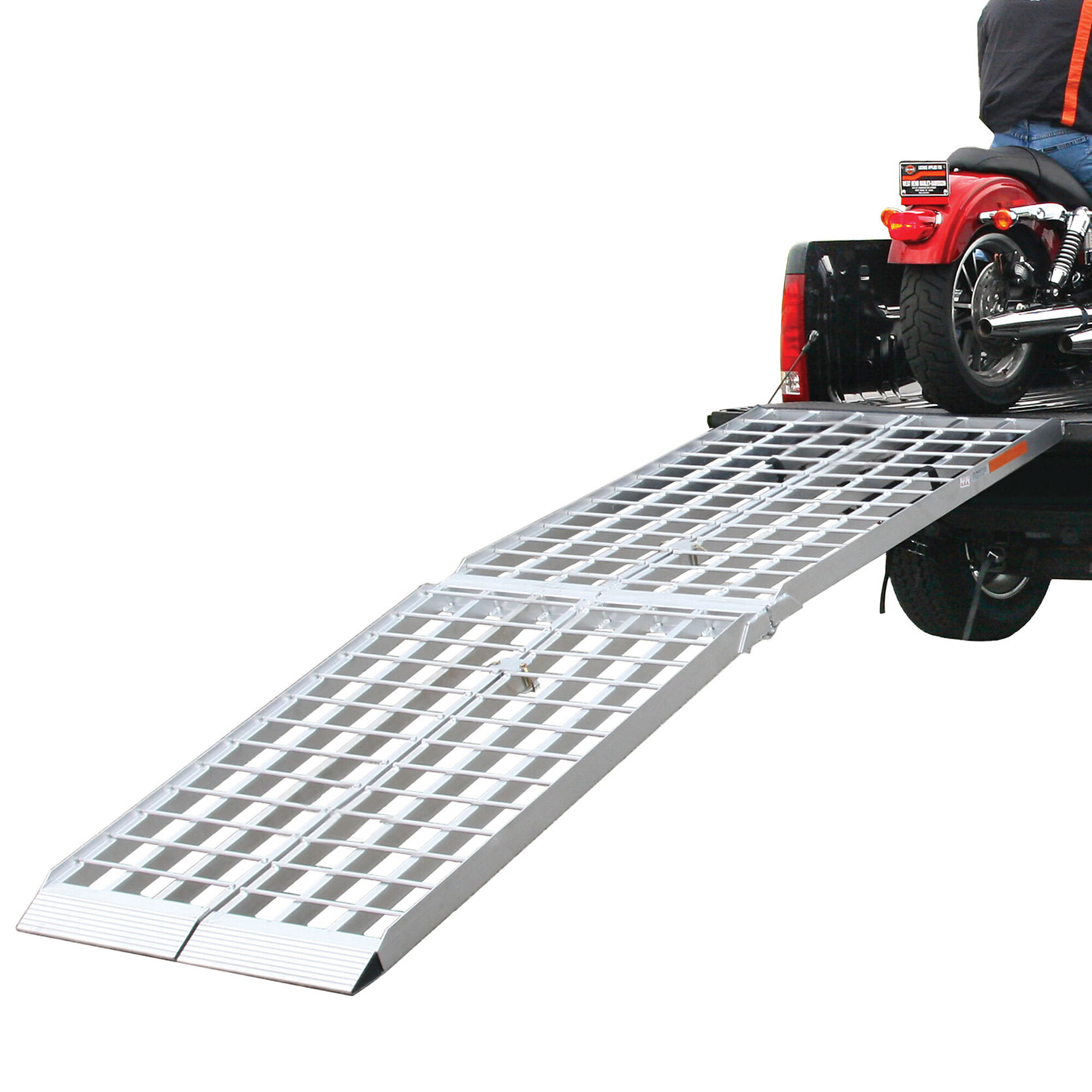 Black Widow, 10ft. L x 19in. W Aluminum Dual Runner Folding ATV Ramps, Capacity 2500 lb, Model# MF2-12038